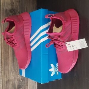 New Adidas NMD Womens Red Sneakers Size 7.5 Casual Everyday Walking Shoes Comfy‎